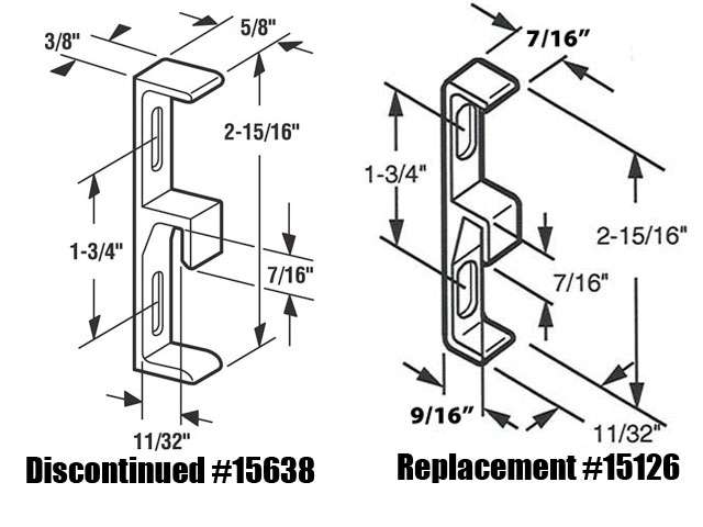 Keeper / Strike, 11/32 Wide, for Sliding Patio Door - Keeper / Strike, 11/32 Wide, for Sliding Patio Door