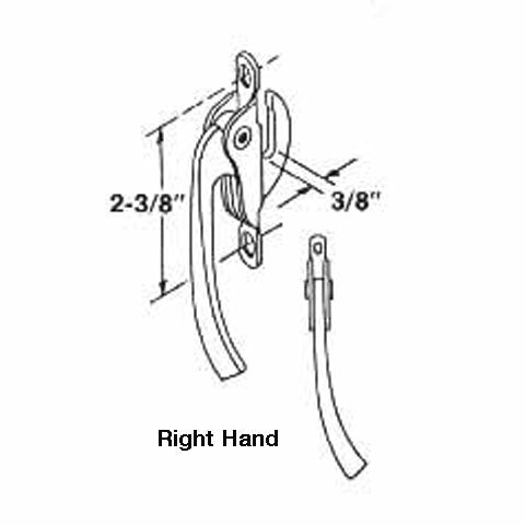 Locking Handle, 2-3/8 Right Hand Casement - Aluminum - Locking Handle, 2-3/8 Right Hand Casement - Aluminum