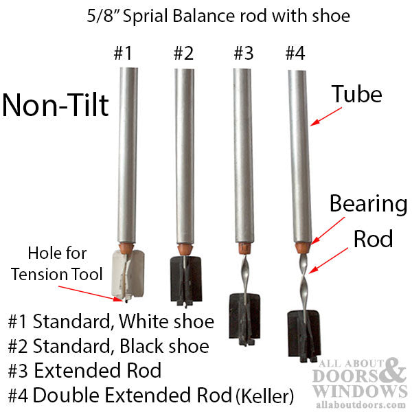 5/8 Spiral Balance for Non-Tilt Windows - Extended Tip - 5/8 Spiral Balance for Non-Tilt Windows - Extended Tip