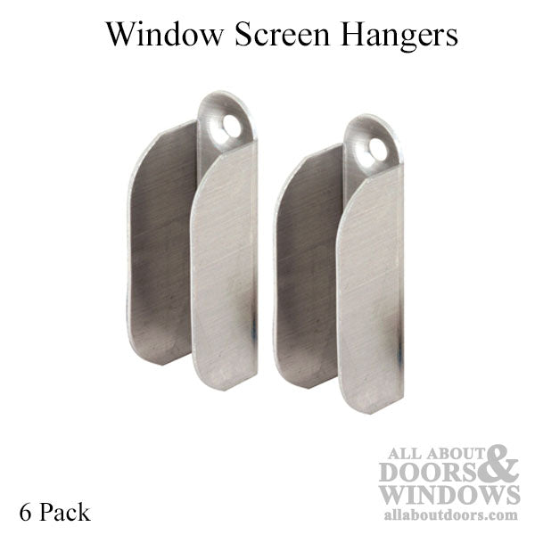 Window Screen Hangers with Nails 7/16 Inch Frame 6 Pack Mill Finish - Window Screen Hangers with Nails 7/16 Inch Frame 6 Pack Mill Finish