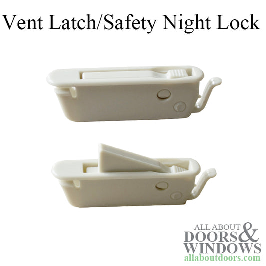 Vent Latch / Safety Night Lock, Vinyl Window Silverline - Cream White