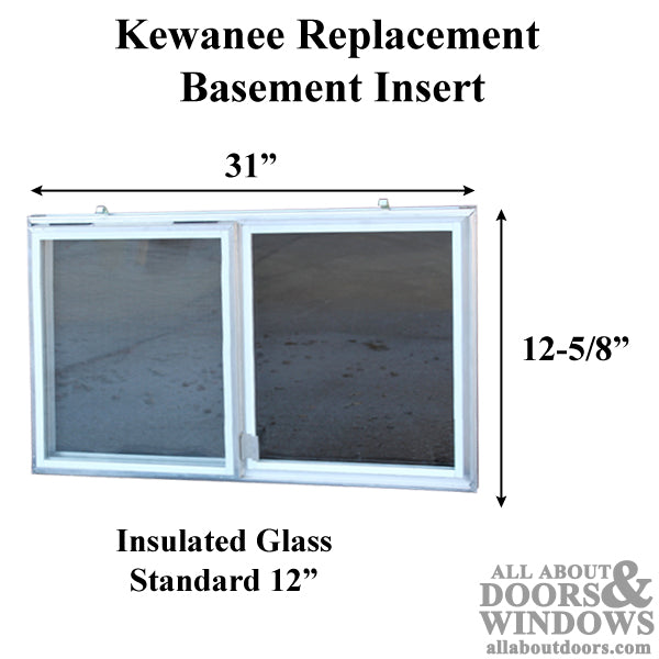 Kewanee C-310A-K-12 Aluminum Basement WINDOW Insert, Dual Pane Glass - Kewanee C-310A-K-12 Aluminum Basement WINDOW Insert, Dual Pane Glass