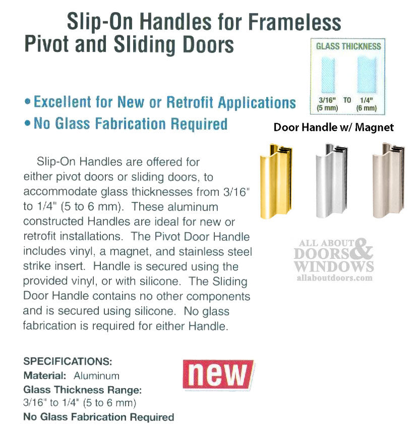 Hinged Shower Door Handle with Magnetic Catch - Hinged Shower Door Handle with Magnetic Catch