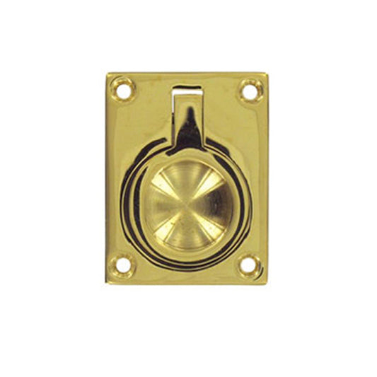1-3/4" Small Flush Ring Pull, Solid Brass - Choose Finish