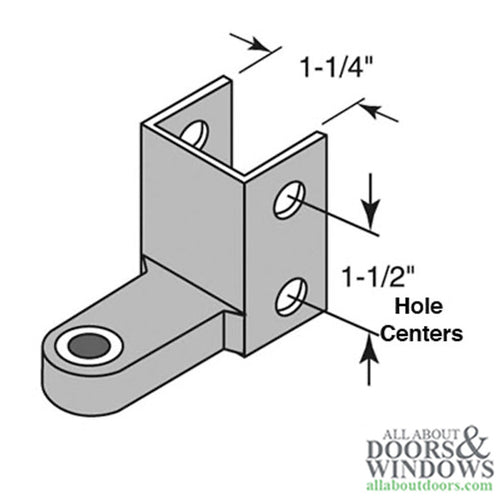 Partition Panel Top Hinge Bracket Fits 1.25 Inch Pilaster - Partition Panel Top Hinge Bracket Fits 1.25 Inch Pilaster