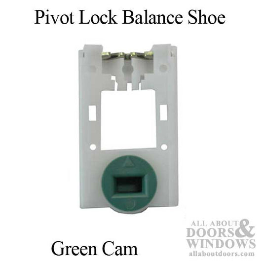 Pivot Lock Balance Shoe, 1-1/4 x 2-1/32 x 39/64, Light Green Cam