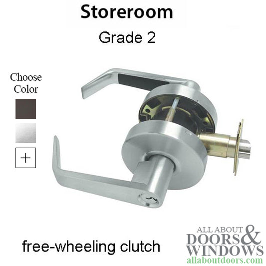 Storeroom Lever Lock, 2-3/4bs,  Commercial Grade 2 - Choose Color