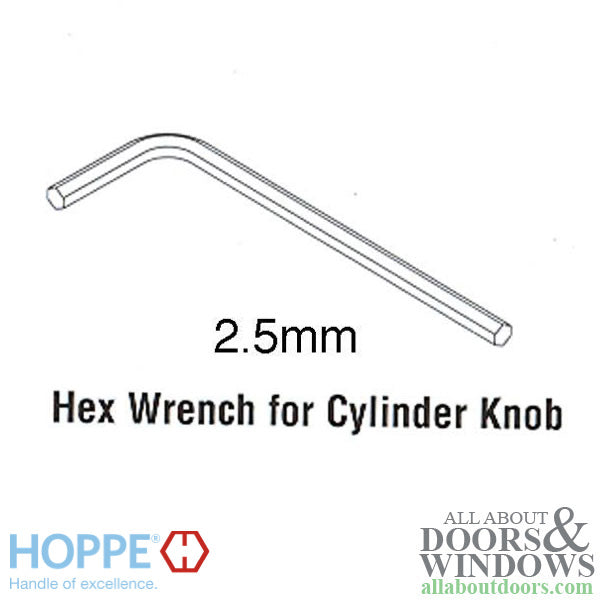 Hoppe Hex / Allen Wrench 2.5mm, CES Cylinder Knob - Hoppe Hex / Allen Wrench 2.5mm, CES Cylinder Knob