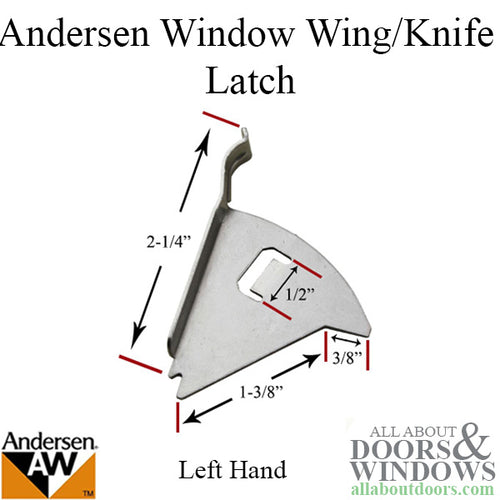 Knife Latch - Left Hand - Andersen Double Hung Windows, 1994 to Present - Knife Latch - Left Hand - Andersen Double Hung Windows, 1994 to Present