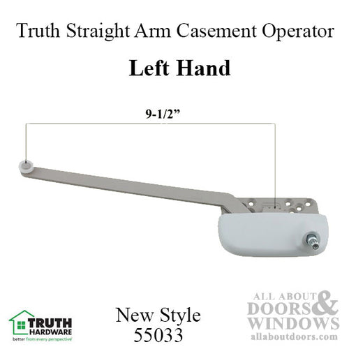9-1/2 inch, Truth New Style Ellipse Single Arm Operator, Left Hand - Choose Color - 9-1/2 inch, Truth New Style Ellipse Single Arm Operator, Left Hand - Choose Color