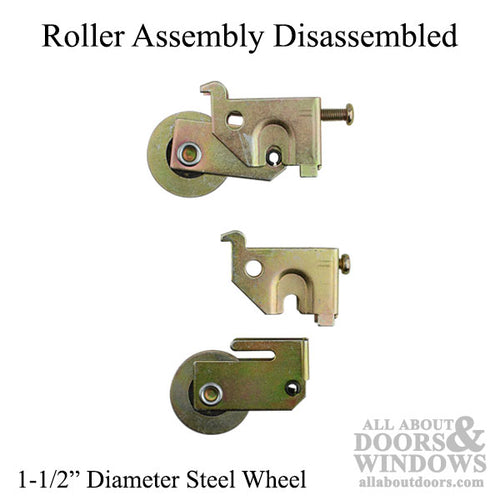 Sliding Door Hook Tab Roller With Adjustable Steel Housing 1.25 Inch Steel Wheel - Sliding Door Hook Tab Roller With Adjustable Steel Housing 1.25 Inch Steel Wheel