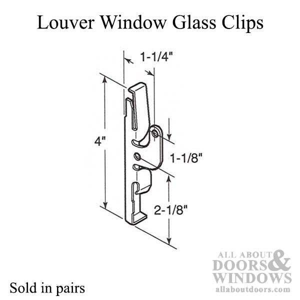 Clip, Louver/ Jalousie Window Glass 1-1/8 - Clip, Louver/ Jalousie Window Glass 1-1/8