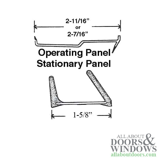 Andersen Stationary Meeting Stile Weatherstrip, 2 Panel PS510 - White - Andersen Stationary Meeting Stile Weatherstrip, 2 Panel PS510 - White