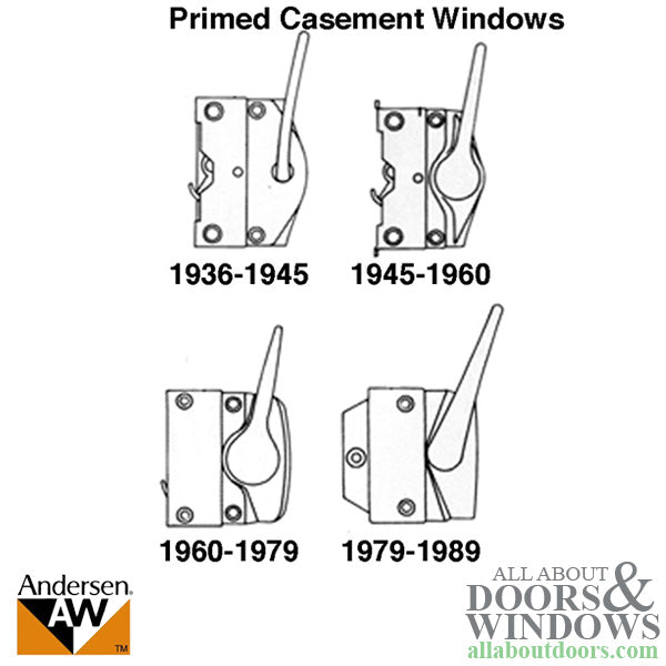 Sash Lock - Andersen Casement 1936-60 Left Hand, Bright Chrome - Sash Lock - Andersen Casement 1936-60 Left Hand, Bright Chrome