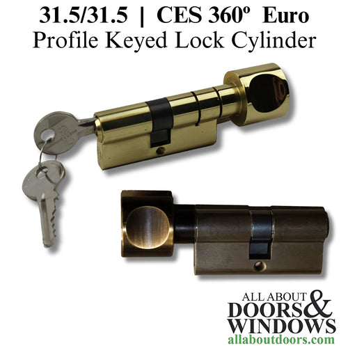 CES H‑Knob Keyed Cylinder Brown Euro‑Profile 360 Degree - CES H‑Knob Keyed Cylinder Brown Euro‑Profile 360 Degree