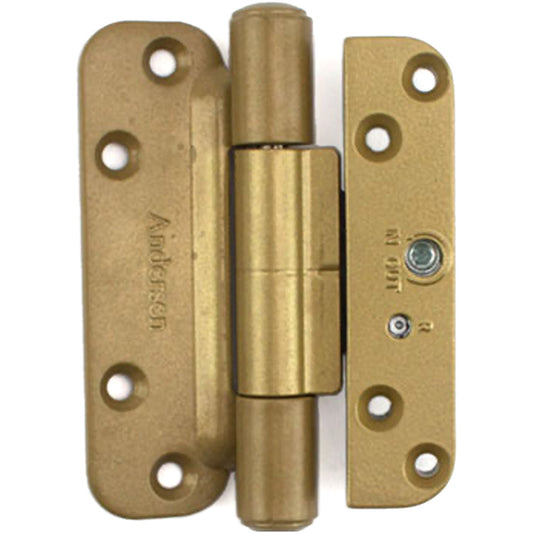Andersen Patio Hinge Left Hand 2005-Present Brassy Gold Tone Single Patio Hinge