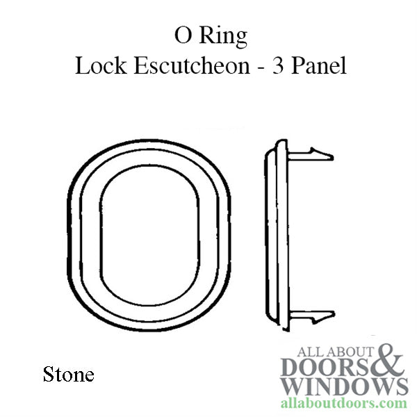 Andersen Perma-Shield Gliding Door O-Ring Lock Escutcheon, 3 Panel - Stone - Andersen Perma-Shield Gliding Door O-Ring Lock Escutcheon, 3 Panel - Stone