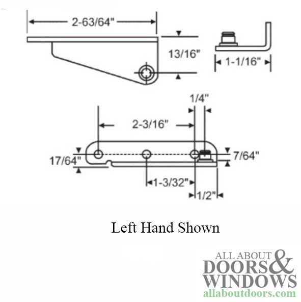 Truth 12785 Casement Sash Bracket Stud Post with Snap Ring - Truth 12785 Casement Sash Bracket Stud Post with Snap Ring