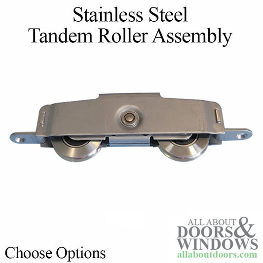 Stainless Steel Tandem Roller Assembly, Precision Bearing Rollers, 1-21/32" Steel Wheel Diameter