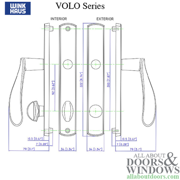 Volo Keyed Entry, 1.75 Sliding Door hardware trim, PVD Bronze - Blemished - Volo Keyed Entry, 1.75 Sliding Door hardware trim, PVD Bronze - Blemished