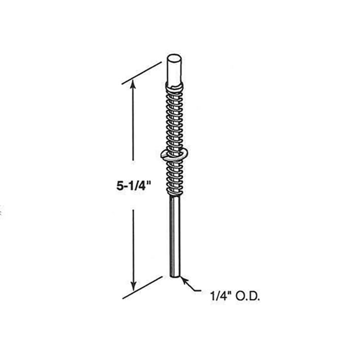 Leigh Top Pivot Rod, 1/4 Diameter w/ Spring - Leigh Top Pivot Rod, 1/4 Diameter w/ Spring