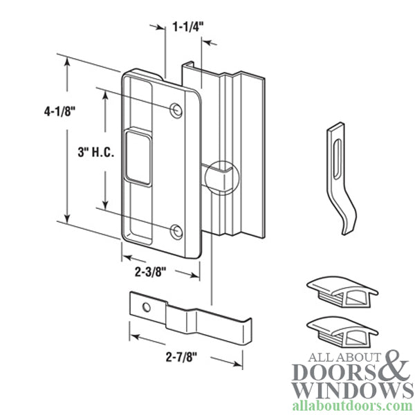 Non-Handed Latch & Pull for Sliding Screen Door - Black - Non-Handed Latch & Pull for Sliding Screen Door - Black