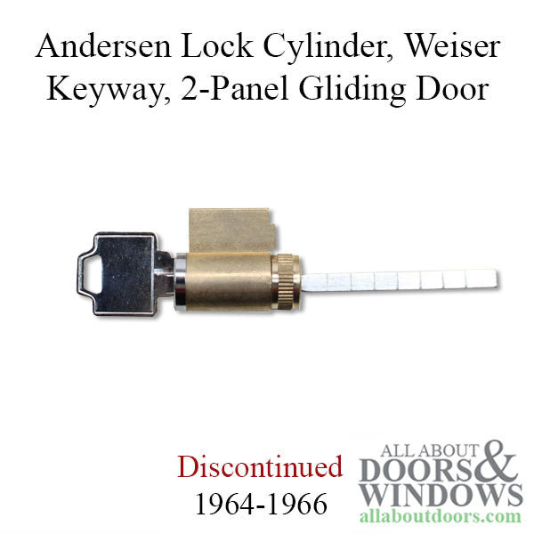 Andersen Weiser Cylinder Lock, 2 Panel Gliding Doors, 1964-1966 - Andersen Weiser Cylinder Lock, 2 Panel Gliding Doors, 1964-1966