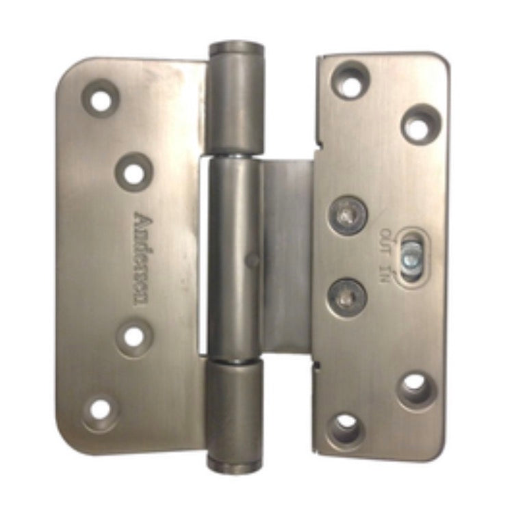 Andersen 200 Series  Horizontal Adjustable Guide Hinge Right or Left  Hand Door Satin Nickel - Andersen 200 Series  Horizontal Adjustable Guide Hinge Right or Left  Hand Door Satin Nickel