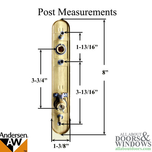 Andersen Emco Keyed 3 Post Storm Door Hardware w/ Deadbolt for 1-1/2 Inch Doors - Andersen Emco Keyed 3 Post Storm Door Hardware w/ Deadbolt for 1-1/2 Inch Doors
