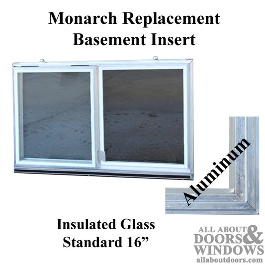 Monarch C-310A-16 Aluminum Basement WINDOW Insert, Dual Pane Glass