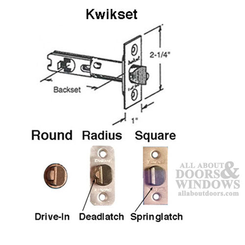 Kwikset Springlatch, 2-3/8, Radius Face - Brass - Kwikset Springlatch, 2-3/8, Radius Face - Brass