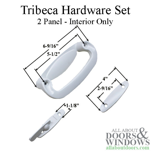 Andersen Tribeca 2-Panel Interior Trim Hardware - White - Andersen Tribeca 2-Panel Interior Trim Hardware - White