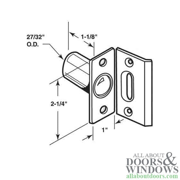 Bullet Catch, Large Ball catch w/ Strike - Plated Brass Finish - Bullet Catch, Large Ball catch w/ Strike - Plated Brass Finish