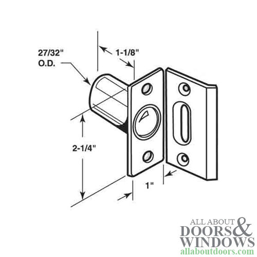 Bullet Catch, Large Ball catch w/ Strike - Plated Brass Finish - Bullet Catch, Large Ball catch w/ Strike - Plated Brass Finish