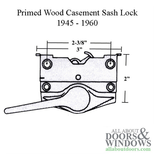 Discontinued - Andersen Casement Sash Lock 1945-1960 - Left, Bronze - Discontinued - Andersen Casement Sash Lock 1945-1960 - Left, Bronze