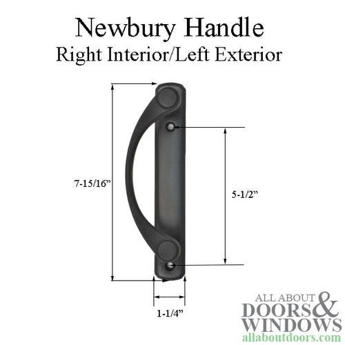 Andersen Frenchwood Gliding Door - Handle - Newbury - Right Interior/Left Exterior - Oil Rubbed Bronze - Andersen Frenchwood Gliding Door - Handle - Newbury - Right Interior/Left Exterior - Oil Rubbed Bronze