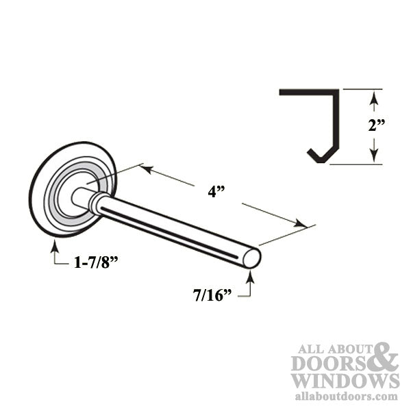 1-7/8 Inch Diameter Roller with 4 Inch Stem for 2 Inch J-Track Garage Doors - Smooth & Reliable Operation - 1-7/8 Inch Diameter Roller with 4 Inch Stem for 2 Inch J-Track Garage Doors - Smooth & Reliable Operation