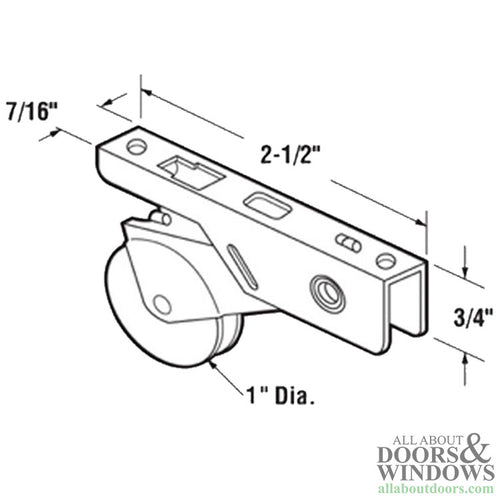 Stainless Steel Roller Assembly with 1 Inch Steel Wheel for Sliding Screen Door - Stainless Steel Roller Assembly with 1 Inch Steel Wheel for Sliding Screen Door