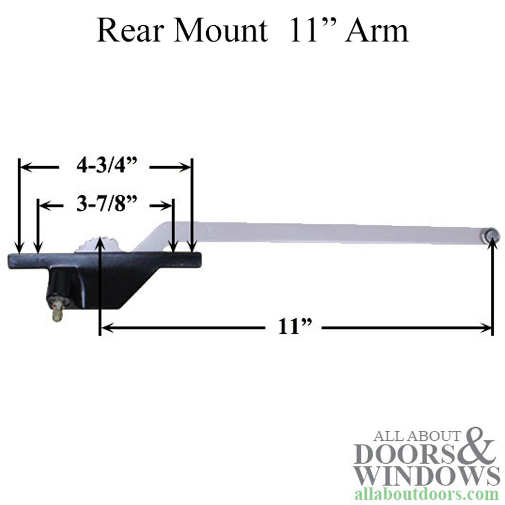 Truth Left Hand 11 Inch Single Arm Rear Mount Casement Operator with Round Shoe - Truth Left Hand 11 Inch Single Arm Rear Mount Casement Operator with Round Shoe