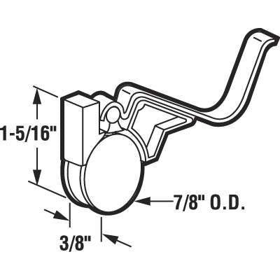 Bottom  Mount V-Spring Tension Roller Assembly with 7/8 Inch Wheel for Sliding Screen Door - Bottom  Mount V-Spring Tension Roller Assembly with 7/8 Inch Wheel for Sliding Screen Door