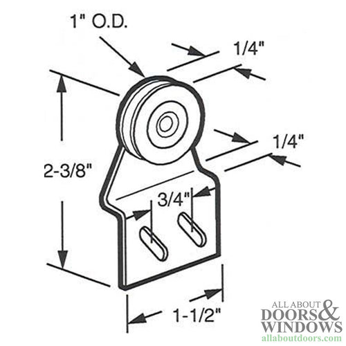 Top Hung Roller Assembly with 1 Inch Wheel for Sliding Screen Door - Top Hung Roller Assembly with 1 Inch Wheel for Sliding Screen Door