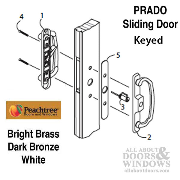 Peachtree Prado Slidng Glass Door Handles, KEYED-Bronze - Peachtree Prado Slidng Glass Door Handles, KEYED-Bronze