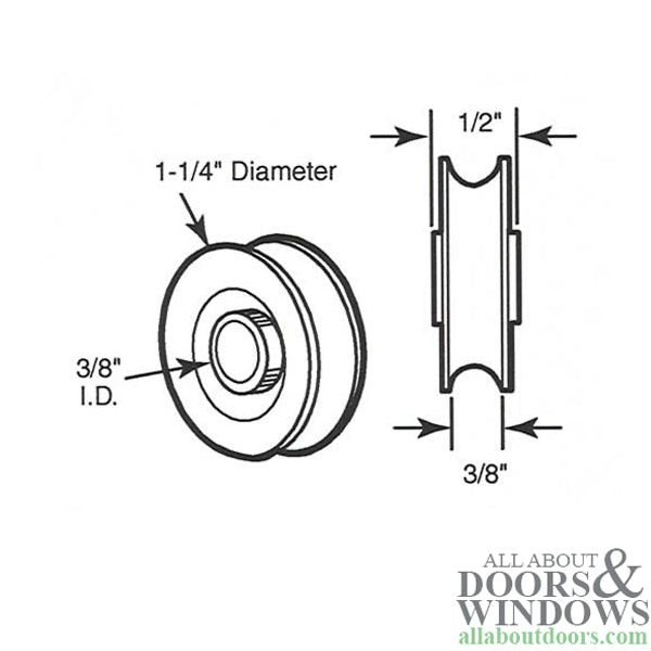 Roller Only, 1-1/4 Diameter Nylon - Roller Only, 1-1/4 Diameter Nylon