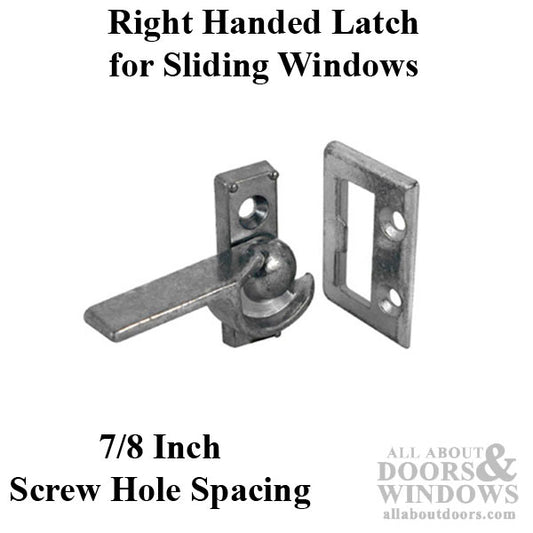 Latch - Vinyl and Aluminum Sash Hardware, Diecast (Right Hand) - Bright Zinc