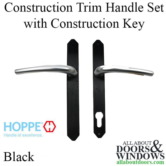 Construction Trim Handle Set with Key, minus Hole for Cylinder - Black