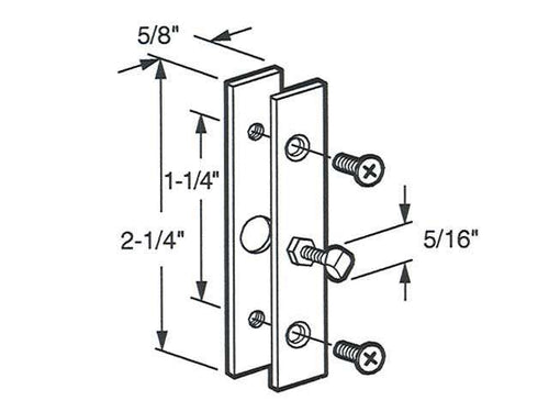 Strike, 1 1/4 inch SGD Mortise (Obsolete) - Strike, 1 1/4 inch SGD Mortise (Obsolete)