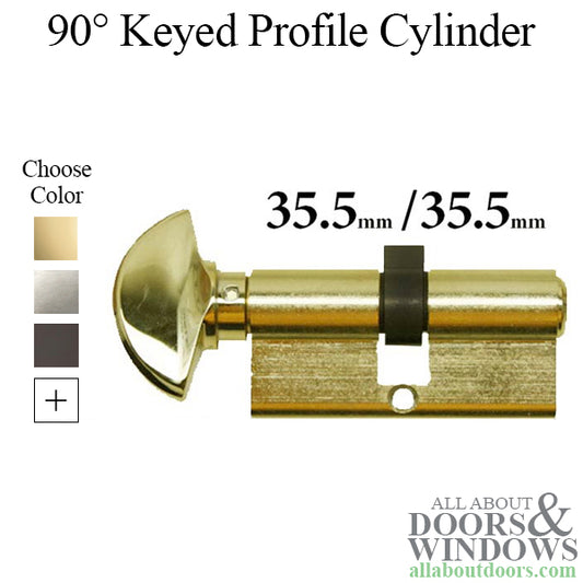 35.5 / 35.5 Active Keyed HOPPE Non-Logo 90 Keyed Cylinder Lock - Brass, Choose Finish