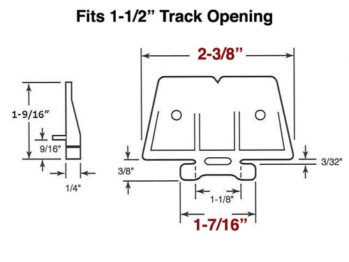 Drawer Track Guide Kit - 1-1/2 In Track Opening - Drawer Track Guide Kit - 1-1/2 In Track Opening