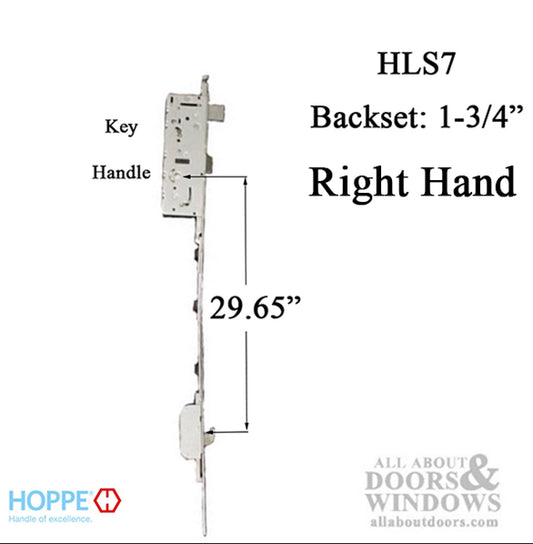 Hoppe HLS7 Lower Assembly, Active Swinghook 1-3/4" backset Hook @ 29.65"  Right Hand