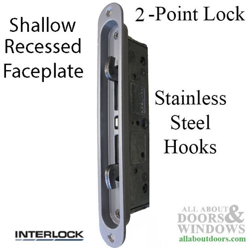 Interlock Sliding Door Lock with Recessed Faceplate 37.5mm - Interlock Sliding Door Lock with Recessed Faceplate 37.5mm